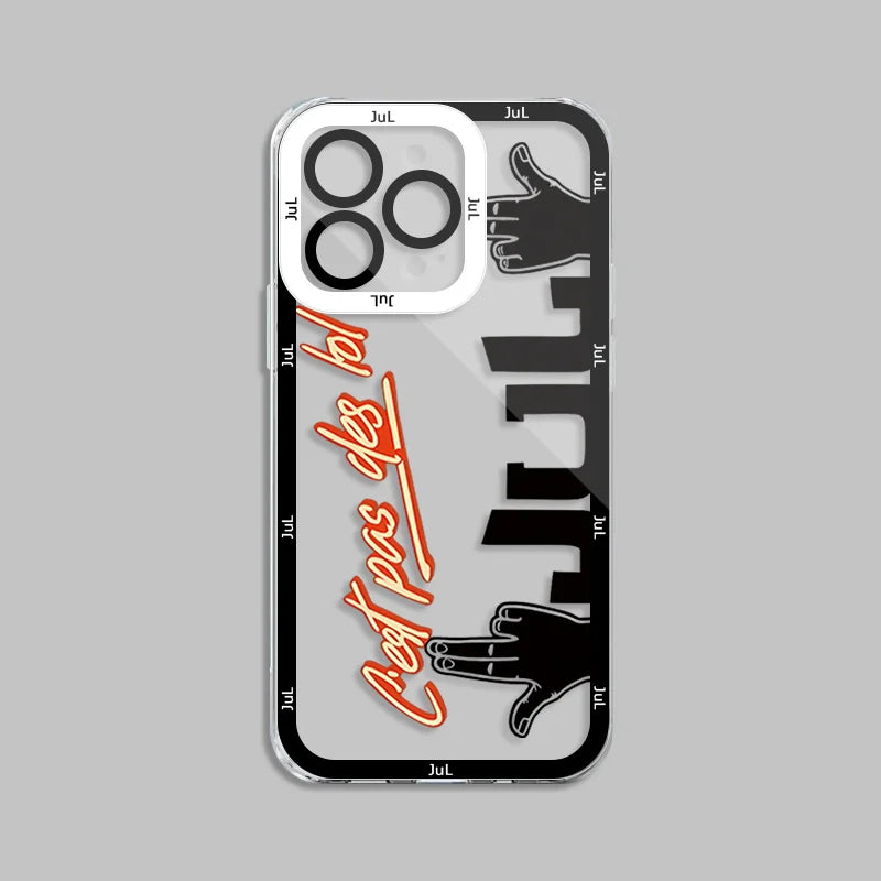 Funda protectora compatible con iPhone transparente JUL