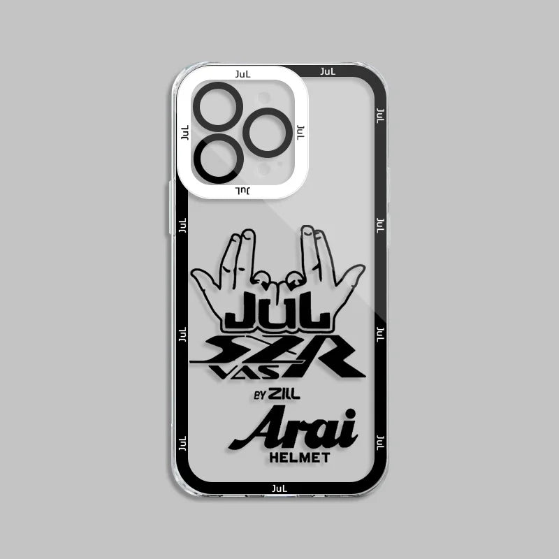 Funda protectora compatible con iPhone transparente JUL