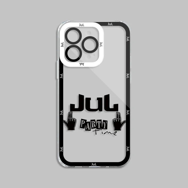 Funda protectora compatible con iPhone transparente JUL