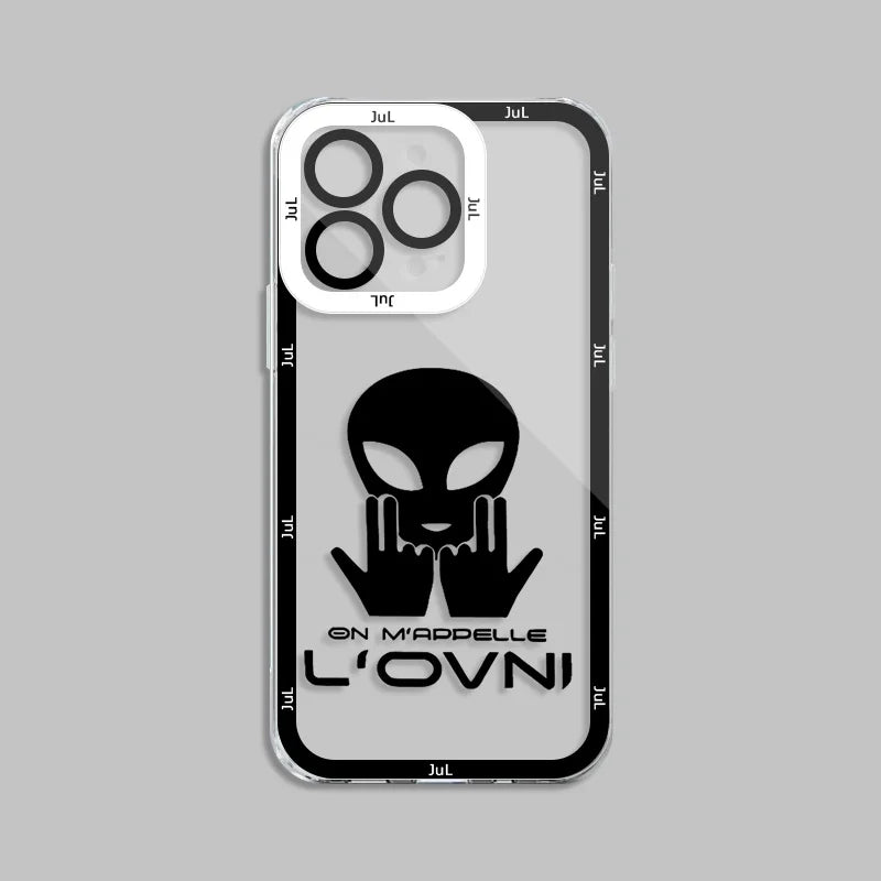 Funda protectora compatible con iPhone transparente JUL