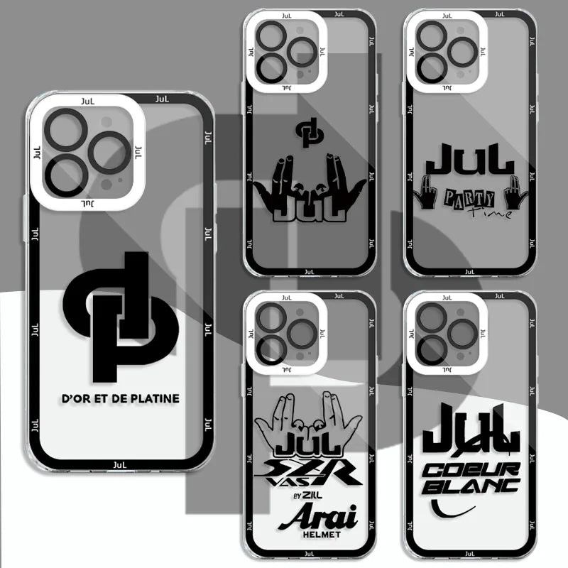 Funda protectora compatible con iPhone transparente JUL